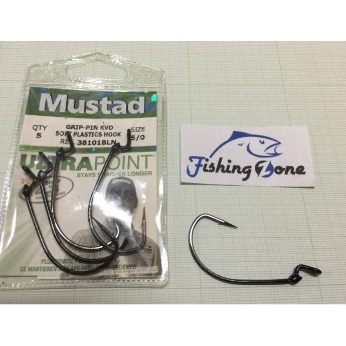 Gambar Mustad Kvd Grip-Pin Soft Plastics Hook Size 5/0 - Qty 5 Pcs dari OCEANA00 undefined Tokopedia