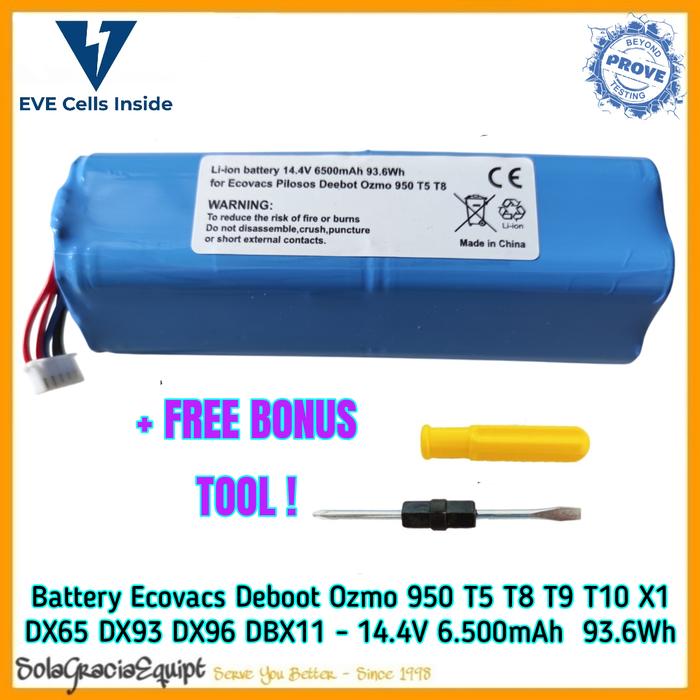 Gambar Batre / Baterai / Battery Ecovacs Deebot Ozmo 950 T5 T8 T9 - 5.200mAh - 6.500mAh dari SolaGracia Equipt undefined Tokopedia