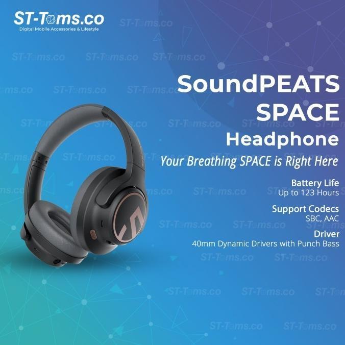 Gambar Best SoundPEATS Space Hybrid ANC Over-Ear Bluetooth Headphone 40mm Driver - Nebula Black dari Anita Aksesories undefined Tokopedia