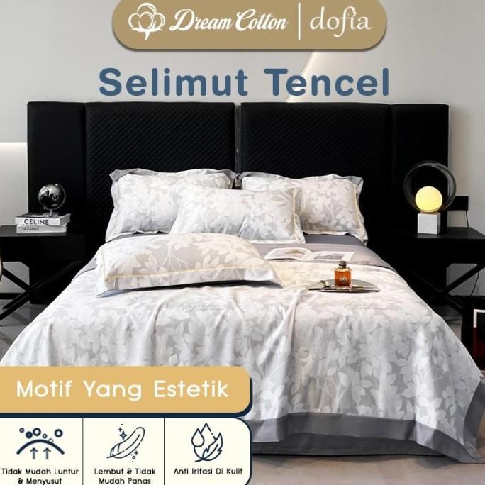 Gambar Berarah Mart- Selimut Tencel Premium Motif Bunga Aesthetic, Selimut Dewasa, Quilt Lembut & Mewah 150x200cm 200x230cm - Grey Flower, King 200x230cm dari Berarah Mart undefined Tokopedia
