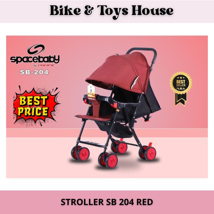 Gambar LK - BabyStroller SpaceBaby PacificOriginal SB-203 / 204 Kereta Dorong - SB204 RED dari bike and toys undefined Tokopedia