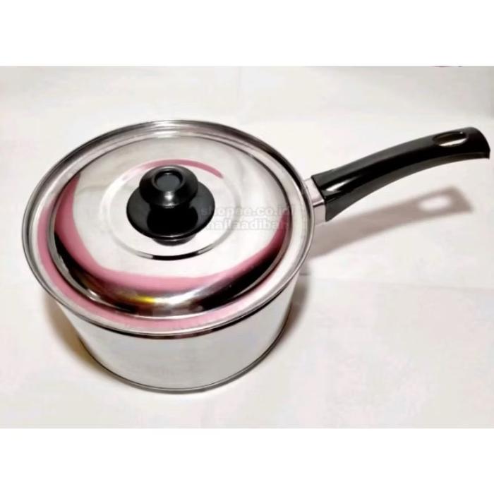 Gambar Panci Susu 16 Stainless Steel / Panci Masak / Panci Mie Rebus / Panci Rebus Air / Panci Sup / Pamci Serbaguna Ebonit - PANCI+TUTUP dari Kitchenmart306 undefined Tokopedia