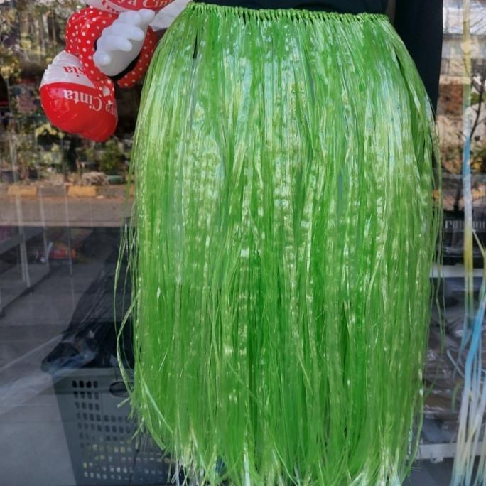Gambar Rok Rumbai Tali Rafia Hand Made Dewasa 60 Cm - Hijau dari Annisa_Stores undefined Tokopedia