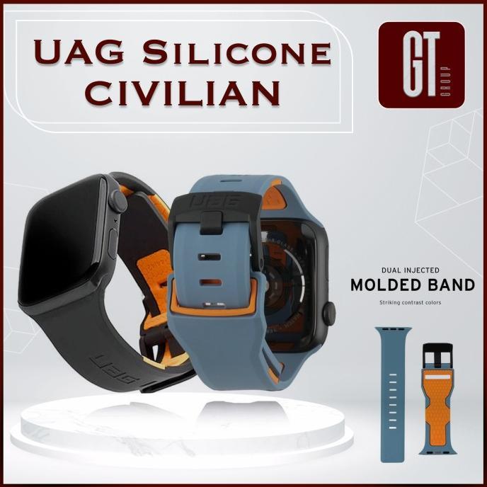 Gambar [BIG SALE][PROMO][FREE ONGKIR] UAG CIVILIAN Apple Watch 6 5 4 strap rubber 42mm 44mm Active Silicon 7 [BEST SELLER][ORIGINAL] - Biru Orange, 38/40/41mm dari Alldie Olshop undefined Tokopedia