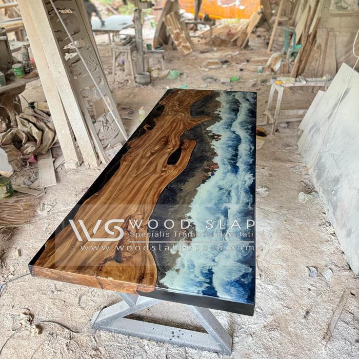 Gambar Meja Makan Resin Epoxy Pantai dari WOODSLAP undefined Tokopedia