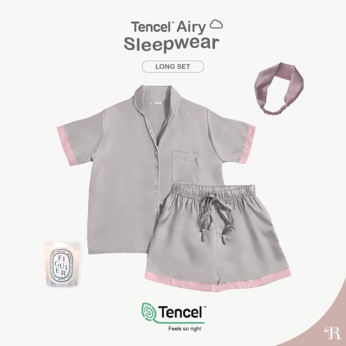Gambar TENCEL AIRY SLEEPWEAR Short Set Premium Pajamas Piyama Korea Pendek - Stardust dari Valencia Shoop65 undefined Tokopedia