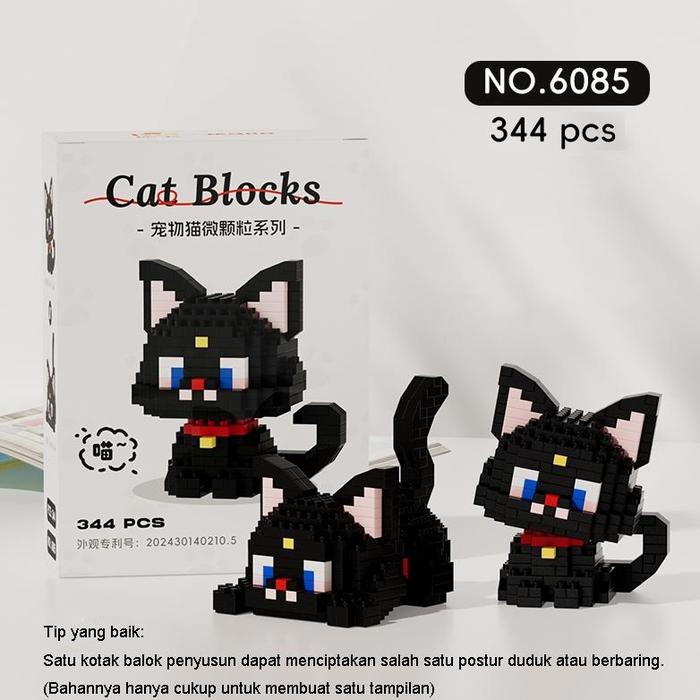 Gambar Xinz 3D Model Anak Anjing Diy Cat Building Bricks Block Susun Balok Blok Mainan Anak Hadiah - Kucing hitam dari xinz toko undefined Tokopedia