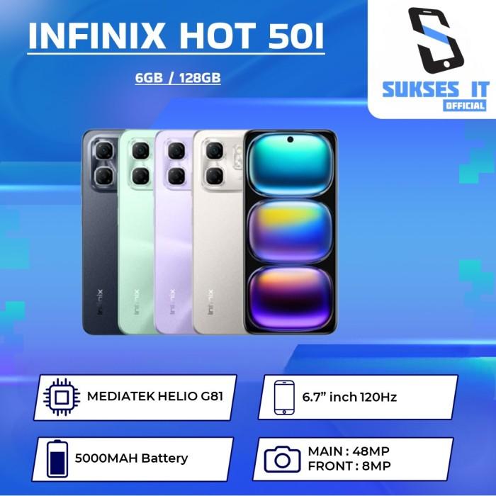Gambar Infinix Hot 50i 6/128 GB Garansi Resmi Indonesia - NON BUNDLE, BLACK dari Sukses IT Official undefined Tokopedia