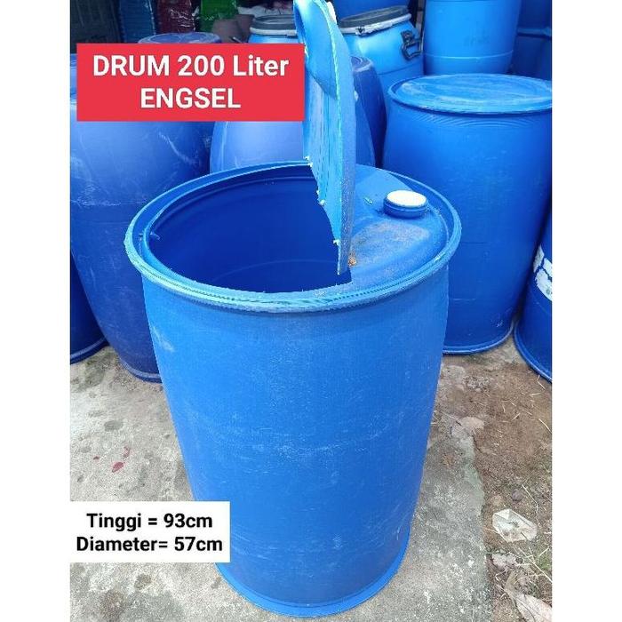 Gambar MURAH DRUM PLASTIK 200 LITER ( max order 1 bh ) - ENGSEL dari MANDALA MUSIC JKT undefined Tokopedia