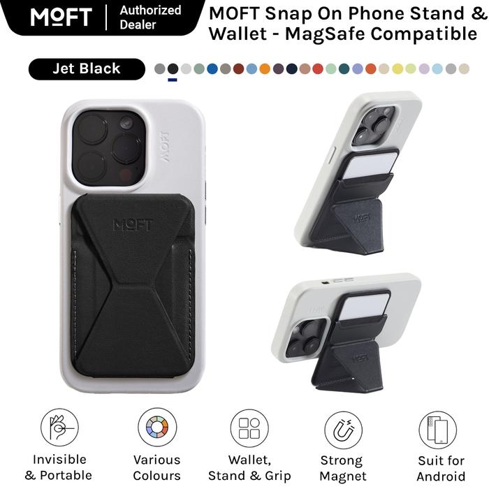 Gambar MOFT Snap On Phone Stand & Wallet MOVAS MagSafe Compatible - Jet Black dari Tech Essential undefined Tokopedia