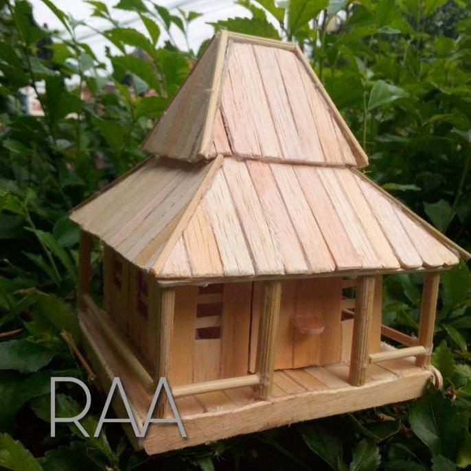 Gambar Miniatur rumah adat joglo jawa timur stik eskrim LED - polos dari Orca Figure undefined Tokopedia