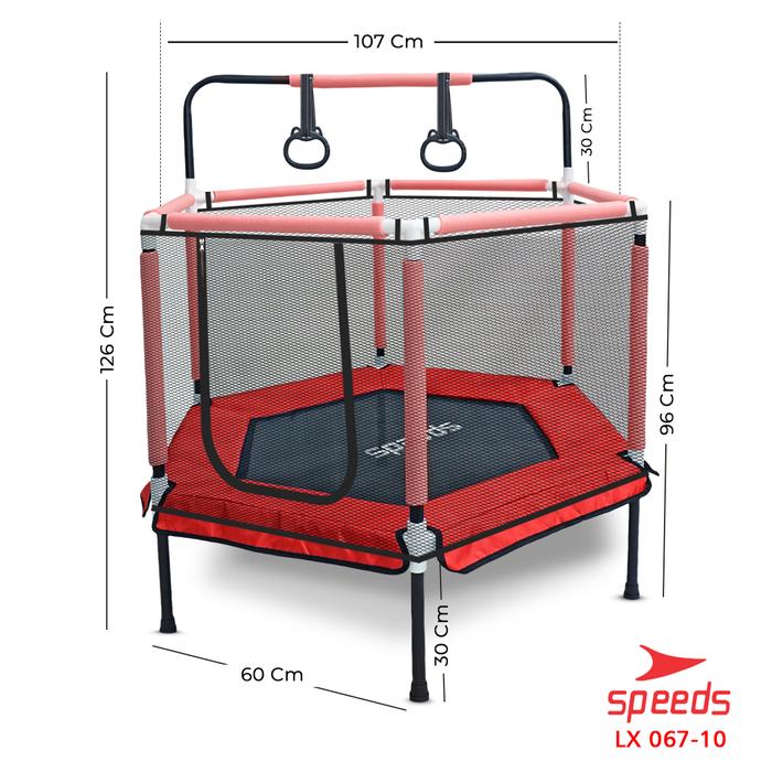 Gambar SPEEDS Trampolin Mainan Anak Trampoline Lompat Olahraga 067-3 - 10 MERAH dari Speedshome undefined Tokopedia
