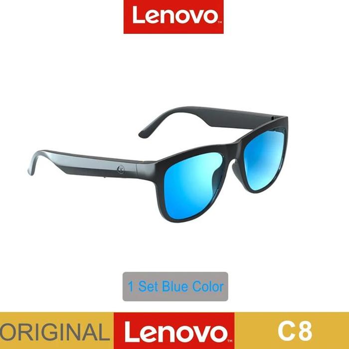 Gambar NEW NEW ORIGINAL LENOVO LECOO C8 SMART GLASSES HEADSET WIRELESS BLUETOOTH SUNGLASSES OUTDOOR SPORT EARPHONE HD MIC CALLING HEADPHONE - Lenovo C8 Blue dari Jalibreak undefined Tokopedia