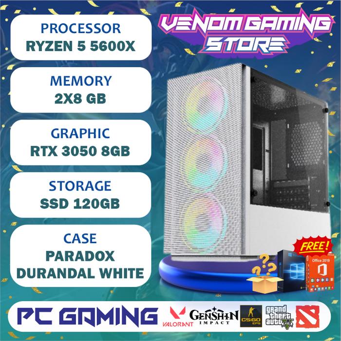 Jual PC Gaming Ryzen 5600X RTX 3050 8GB SSD 16GB RAM
