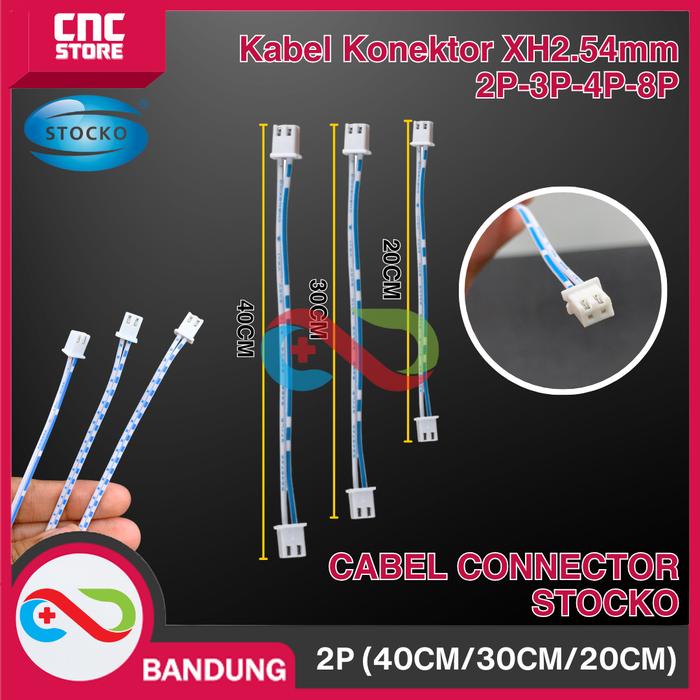 Jual Kabel Konektor XH2.54mm 2P-3P-4P-8P Blue and White Cable Connector ...