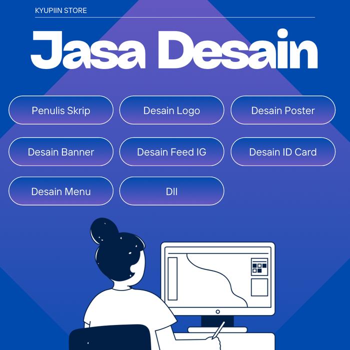 Gambar JASA DESAIN POSTER, FEED IG, LOGO, BANNER, MENU, ID CARD DLL dari kyupiin_store undefined Tokopedia