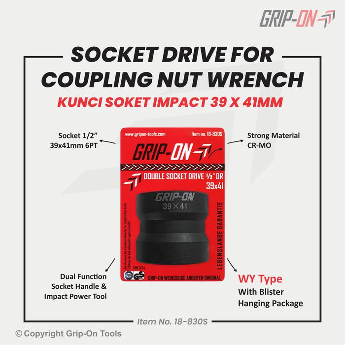 Gambar MATA SHOCK IMPACT MUR CVT 39 X 41 - KUNCI SOK MUR KOPLING CVT 39X41 MM - Plus Packaging dari Grip On Tools Flagship undefined Tokopedia