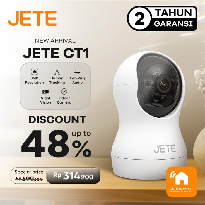 Gambar CCTV JETE CT1 IP Camera indoor 3MP Smart Camera Fitur Call 2 Arah - Garansi 2 Tahun - CT1 dari JETE Authorized Shop undefined Tokopedia