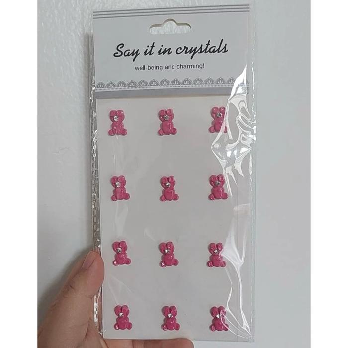 Gambar BELVAKITCHENWARE TERMURAH manik 3D diDIY craft dekorasi stiker tumbler botol waterproof nail art sticker casing handphone aksesoris botol hardware botol minum - bear pink dari Belva kitchenware undefined Tokopedia