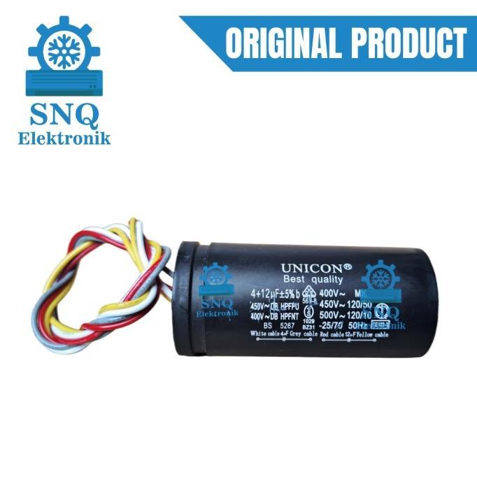 Gambar Kapasitor mesin cuci denpoo dua tabung - Capasitor mesin cuci 2 tabung denpoo kabel 4 original - 10+4 uf dari elzehra undefined Tokopedia