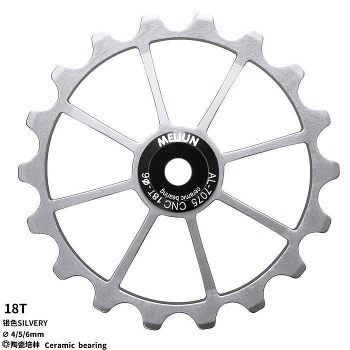 Gambar New Meijun Pulley Ceramic 18T OSPW Wheel Guide Pullay RD Sepeda - Silver dari Bike - Bike undefined Tokopedia