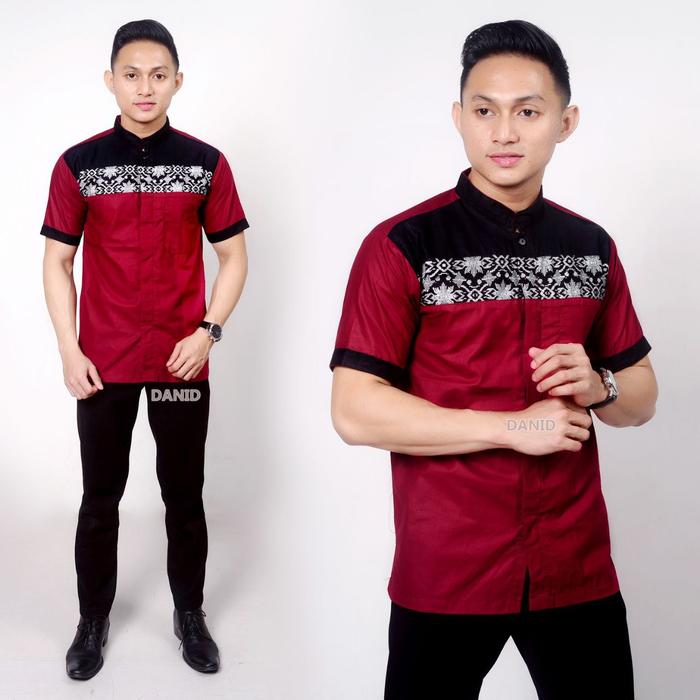 Gambar baju koko pria - Maroon dari Batik Tajir undefined Tokopedia