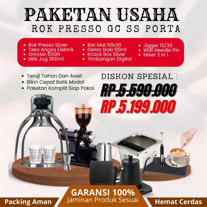 Jual Paketan Usaha Rok Presso Espresso Coffee Maker Rok Presso