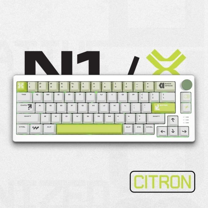 Gambar Noir N1X N1/X Wireless Gaming Keyboard Mechanical VIA/QMK Gasket Mount - Citron, KTT KU Brown dari Rikoyama STOR undefined Tokopedia