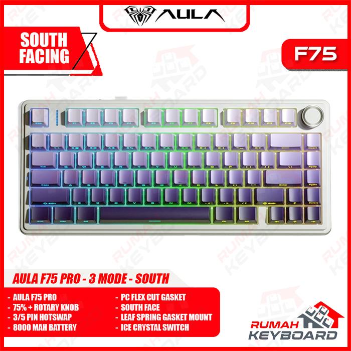Gambar Aula F75 PRO - 75% Compact - 3 Mode - Gaske Mount - RGB - PBT Keycap - South Face - Mechanical Keyboard - GRADIENT PURPLE dari Rumah-Keyboard undefined Tokopedia