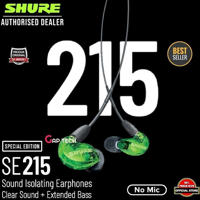 Gambar Shure SE215 / SE 215 Sound Isolating Earphones with Mic Original - SE215 PRO-GREEN dari Jaya Audio ID undefined Tokopedia