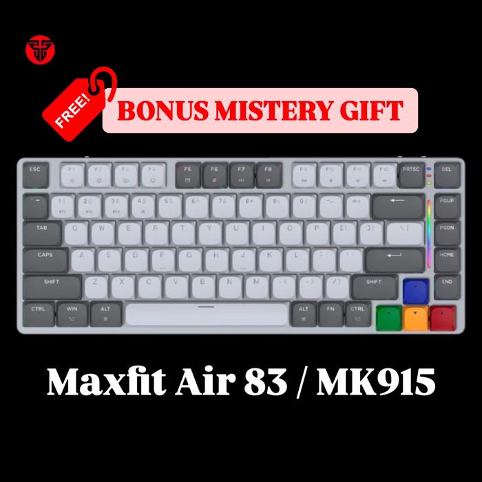 Gambar Fantech Maxfit Air Series MK915 MK916 Gaming Keyboard 3 Mode Connection Wireless & Wired for Windows & MacOS , Maxfit Air 83 , Maxfit Air 99 Baterai Kabel - Maxfit Air 83 , BROWN Switch dari Click & Go Tokopedia undefined Tokopedia