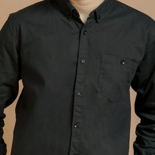 Gambar Kemeja polos pria basic lengan panjang - seoul | Goodfella Casual Formal Baju Cowok Kerah - Hitam, M dari goodfella Kota Administrasi Jakarta Pusat Tokopedia