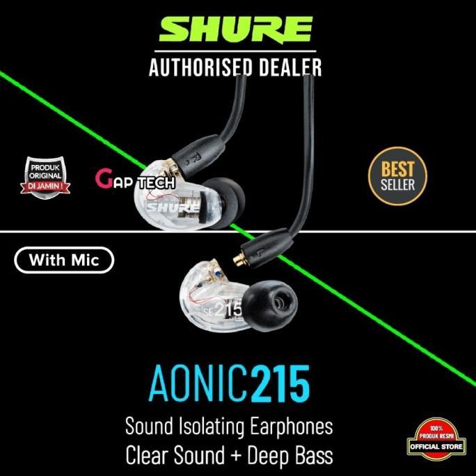Gambar Shure SE215 / SE 215 Sound Isolating Earphones Original - AONIC 215-CLEAR dari Jaya Audio ID undefined Tokopedia