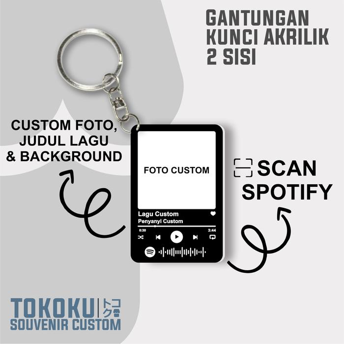 Gambar GANTUNGAN KUNCI LAGU CUSTOM FOTO BARCODE - HITAM dari tokoku souvenir undefined Tokopedia