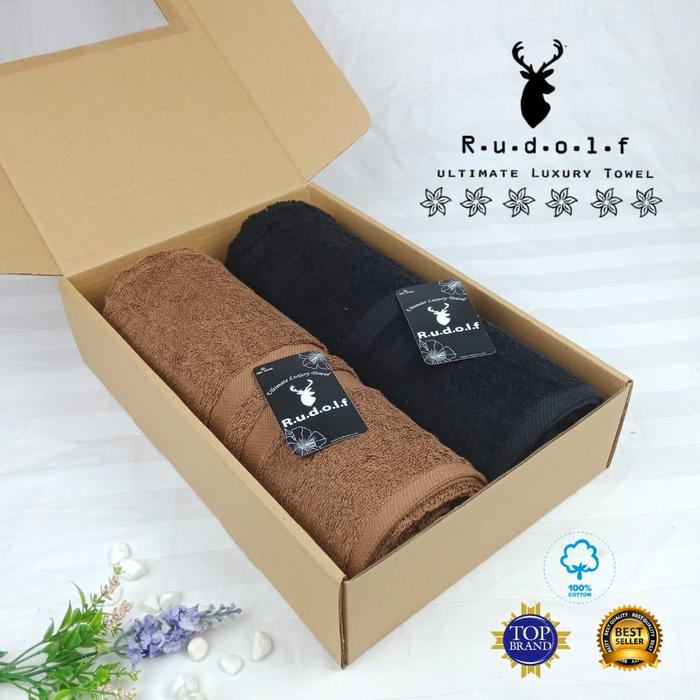 Gambar Handuk Mandi Couple Hotel Rudolf 2 Pcs Premium 100% Combed Cotton 500gsm 70x140cm Box - HITAM-COKTU dari Khaulaa Store undefined Tokopedia