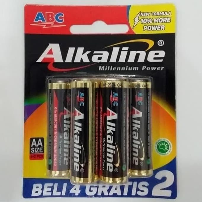 Gambar Top ABC Baterai Batere Baterei AA A2 ABC Alkaline 1.5V 4+2 newthings - 1 Hanger dari toko newthings undefined Tokopedia