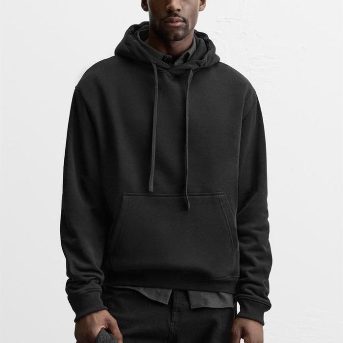 Jual Hoodie Zara Basic Polos Hitam Original S Kota