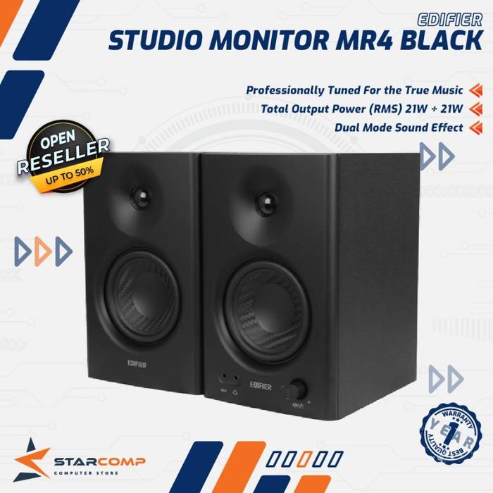 Gambar Edifier MR4 / MR 4 Powered Studio Monitor Speakers Active Speaker - Hitam dari Starcomp Purwokerto undefined Tokopedia