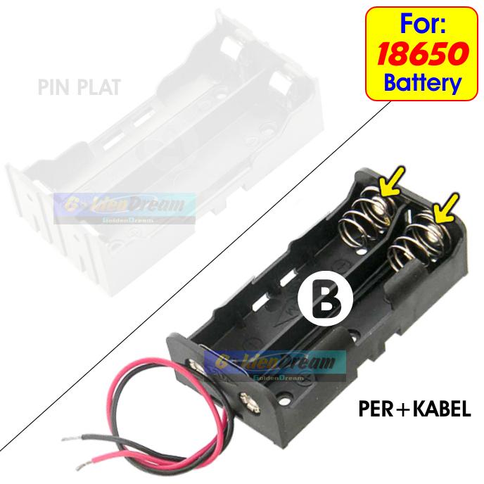 Gambar Paralel 2x 18650 Battery Holder Plat Lempengan Kotak Baterai Batere - A.PIN PLAT dari VISITEK undefined 3 Tokopedia