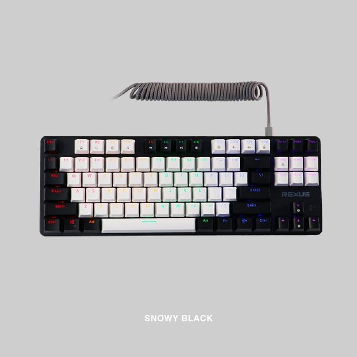 Gambar REXUS MX5.2 mechanical gaming keyboard TKL legionare mekanikal mx 5.2 - SNOWY BLACK, BROWN SWITCH dari KLIK & GO undefined Tokopedia