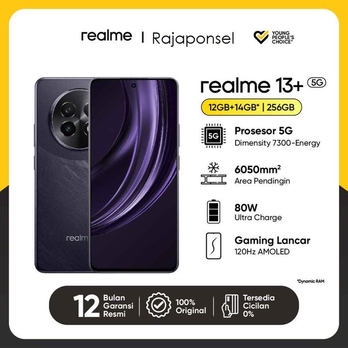 Gambar Realme 13 Plus 5G RAM 12/256GB Garansi Resmi - Dark Purple dari Unicell BEC undefined Tokopedia