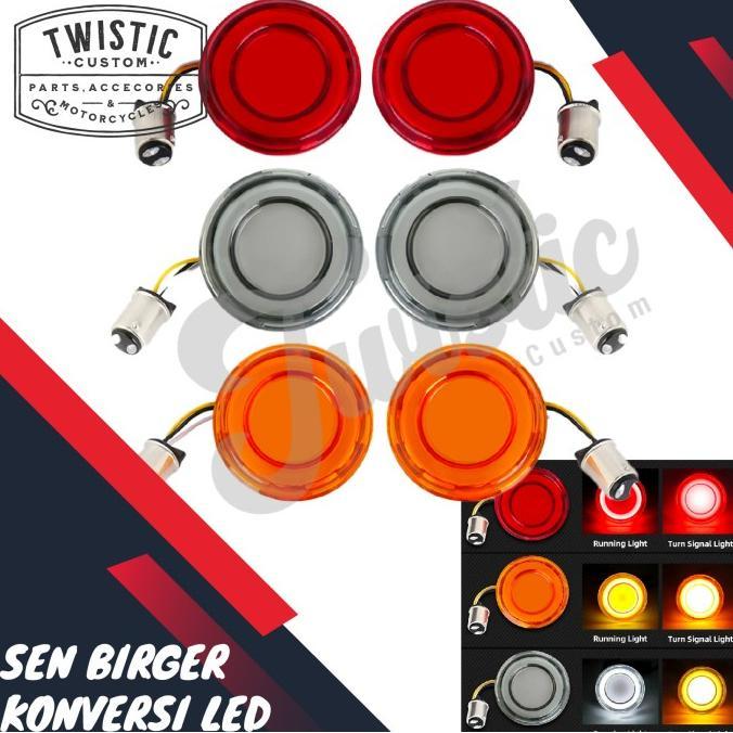 Gambar RESTOCK! MIKA SEN LED BIRGER MOTOR HARLEY DYNA SOFTAIL SPORTSTER TOURING FATBOY - Merah Kuning dari aveic undefined Tokopedia