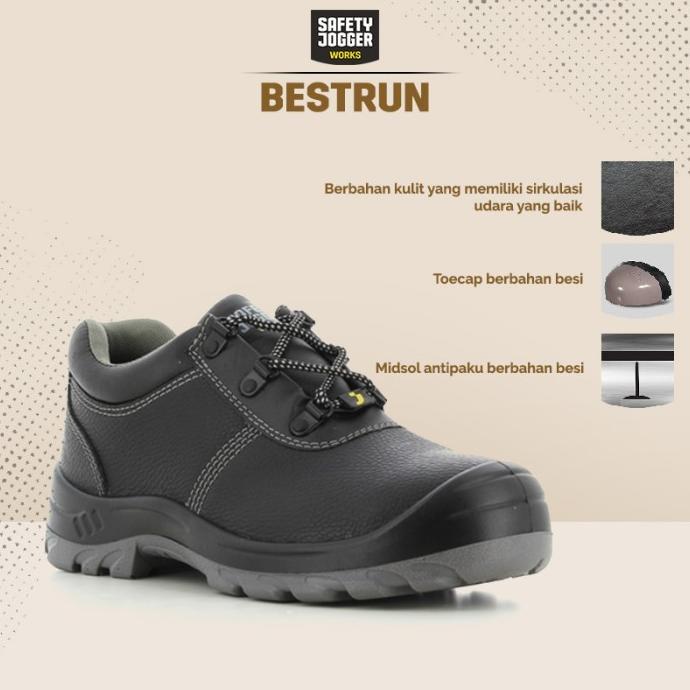 Gambar Sepatu Safety Jogger Original Bestrun S3 Original / Sepatu Proyek Pria - 38 dari niningsariah undefined Tokopedia
