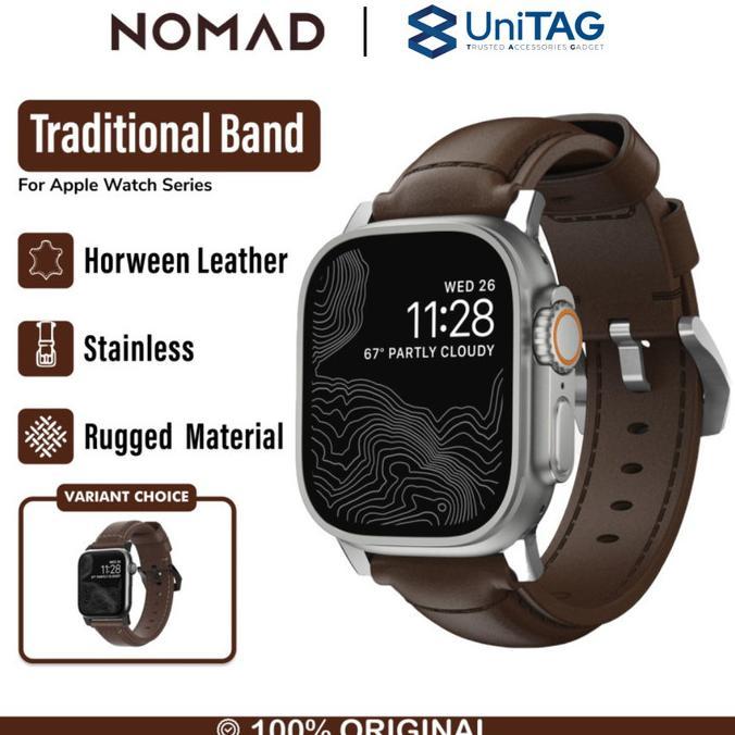 Gambar Strap Apple Watch Ultra 2 9/8/7/6/5/4 49/45/44/41/40Mm Nomad Traditional Horween Leather Band Kulit #Gratis_Ongkir - Brown V2, 49/45/44/42mm dari AnggaGadget undefined Tokopedia