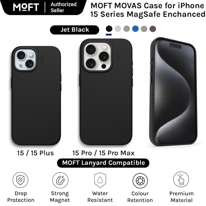 Gambar MOFT Snap Phone Case MOVAS for iPhone 15 Series - MagSafe Compatible - Jet Black, 15 Pro dari Tech Essential undefined Tokopedia