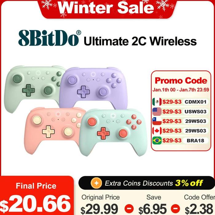Ins 8bitdo Ultimate 2c Wireless 24g Gaming Controller Gamepad For Pc  Windows 10 11 Steam Pc Raspberry Pi Android