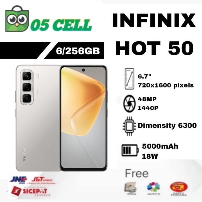 Gambar INFINIX HOT 50 NFC 6/256GB & 8/128GB GARANSI RESMI INDONESIA - Titanium Grey, 6/256GB dari 05Cell undefined Tokopedia
