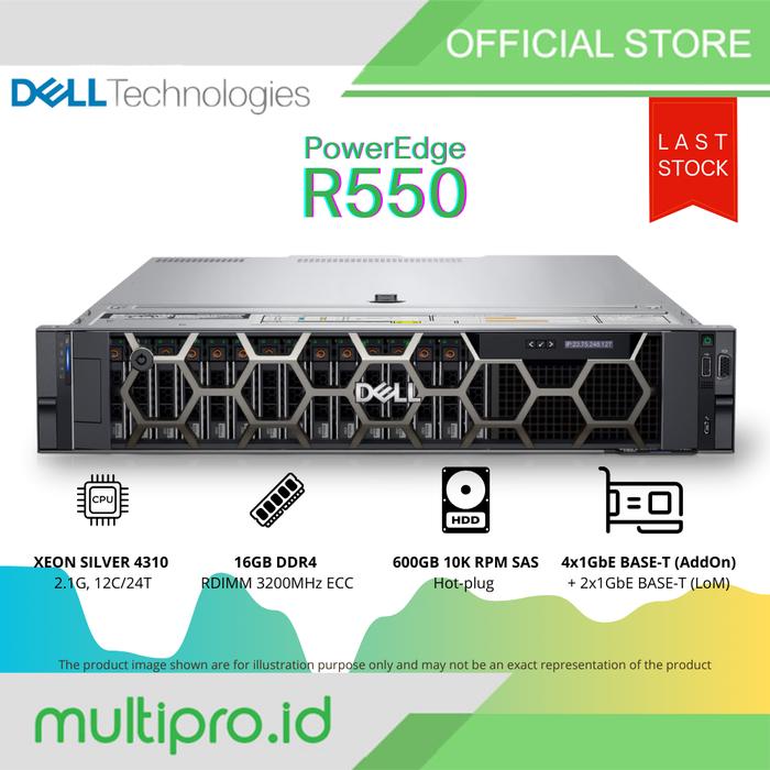 Gambar Server Dell R550 Xeon Silver 4310 16GB 600GB SAS Poweredge - 16GB dari Multipro.id undefined Tokopedia