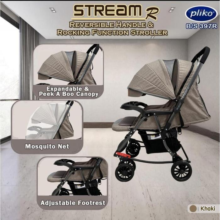 Jual Stroller Pliko Stream R 397/Kereta Dorong Reversible handle