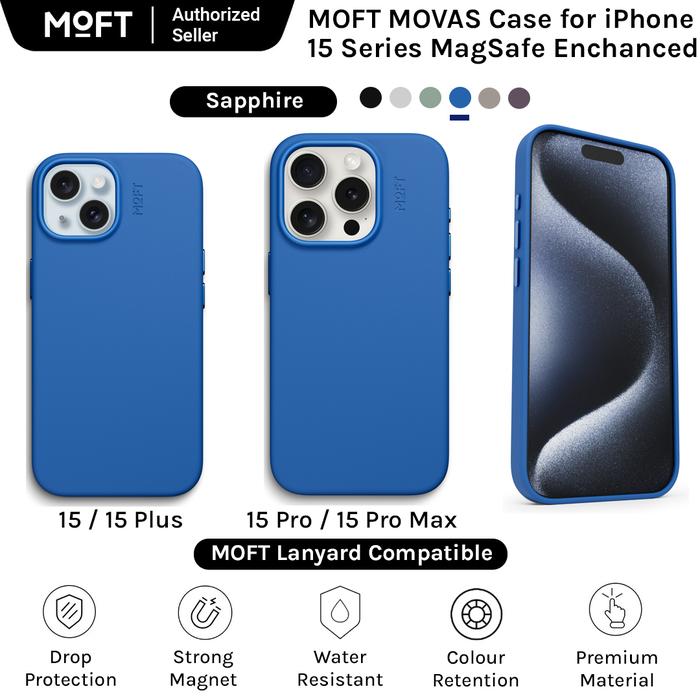 Gambar MOFT Snap Phone Case MOVAS for iPhone 15 Series - MagSafe Compatible - Sapphire, 15 Pro Max dari Tech Essential undefined Tokopedia